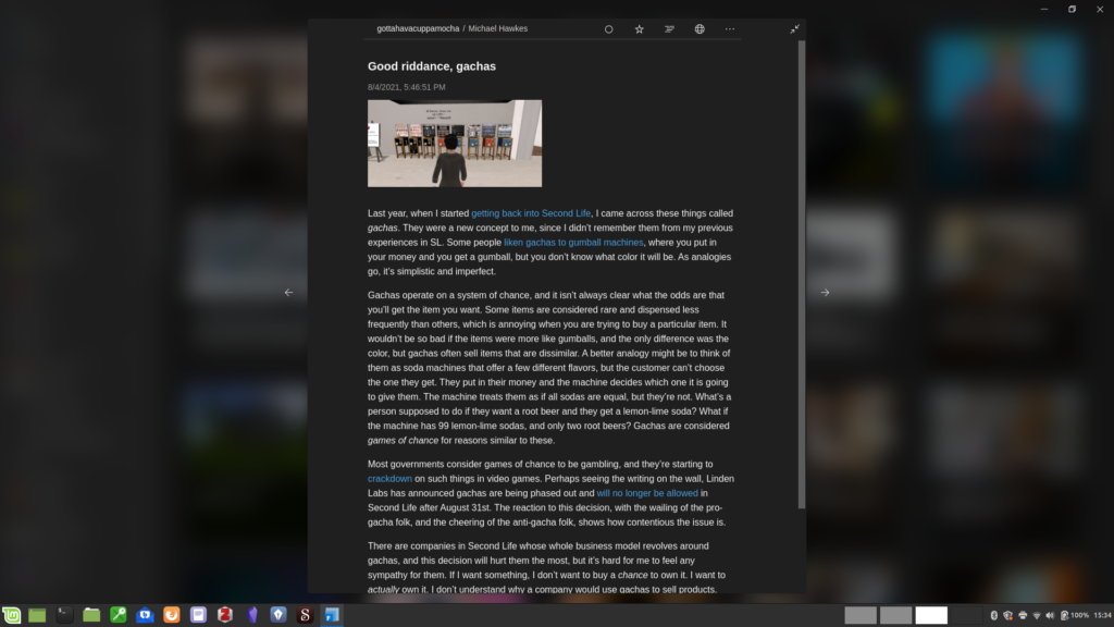 A screenshot of Fluent Reader showing an article from an RSS feed. It shows the article headline at the top of the page, an image beneath that, and several paragraphs of text below the image.
